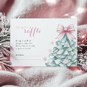 クリスマスウィンターガール赤ちゃんシャワーおむつラッフル エンクロージャーカード