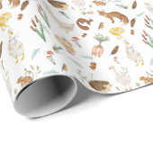 クリスマスウィンターキツネラビットダックラッピング紙 ラッピングペーパー (ロールコーナー)