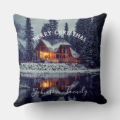 クリスマスウィンターキャビンバイザレイク クッション (裏面)