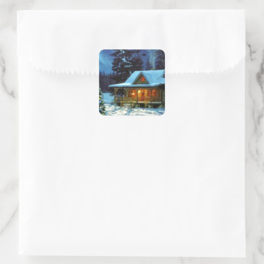 クリスマスウィンターキャビン スクエアシール (バッグ)