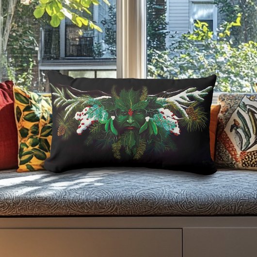 クリスマスウィンターグリーンマン ランバークッション