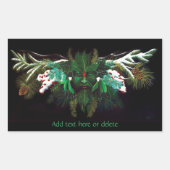 クリスマスウィンターグリーンマン 長方形シール (正面)