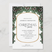 クリスマスウィンターグリーンリービジネスクリスマスパーティー 招待状 (正面)