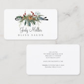 クリスマスウィンターグリーンリーボビーピンヘアサロン 名刺 (正面/裏面)