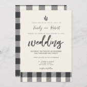 クリスマスウィンターグレーバッファロープレイ結婚ズ 招待状 (正面/裏面)