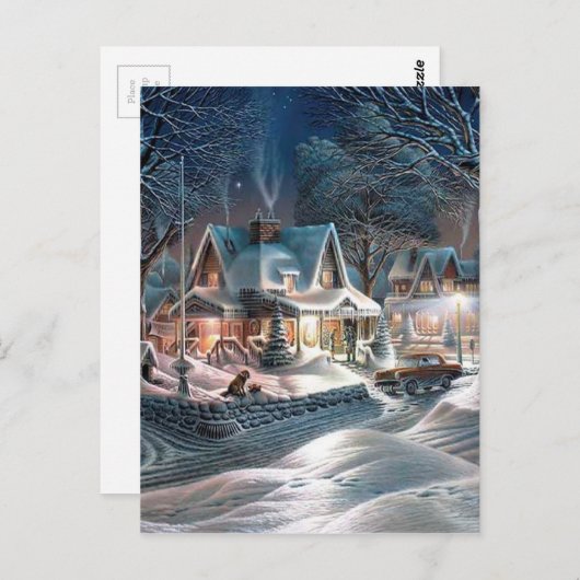 クリスマスウィンターコテージ ポストカード (正面/裏面)