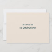 クリスマスウィンターシーンのグリーティングカードのウサギ (裏面)