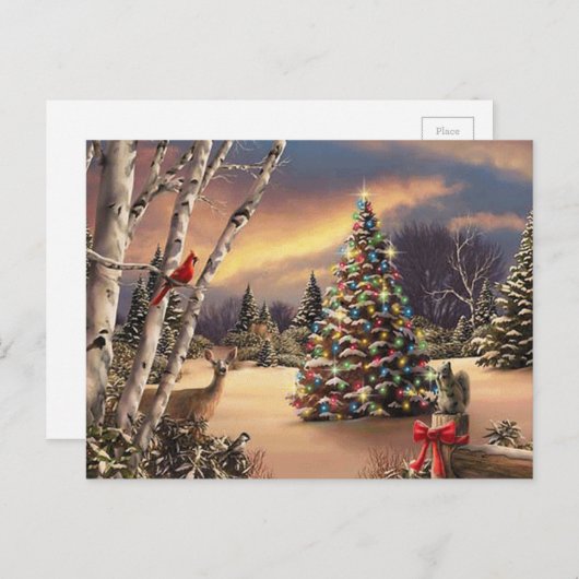 クリスマスウィンターシーン シーズンポストカード (正面/裏面)