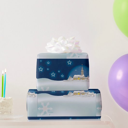 クリスマスウィンターシーン ラッピングペーパー