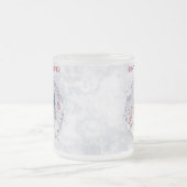 クリスマスウィンタースノーアークティックキツネ パーソナライズされた フロストグラスマグカップ (中央)