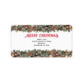 クリスマスウィンタースノーデコール差出人住所ラベル ラベル (正面)