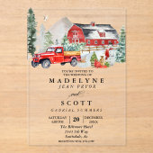 クリスマスウィンタースノーバーンドリーウェディング アクリル招待状 (正面)