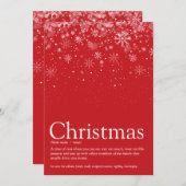 クリスマスウィンタースノーフレークのおもしろい定義 シーズンカード (正面/裏面)