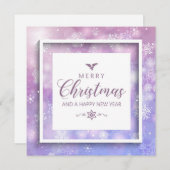 クリスマスウィンタースノーフレークエレガンス |休日 シーズンカード (正面/裏面)