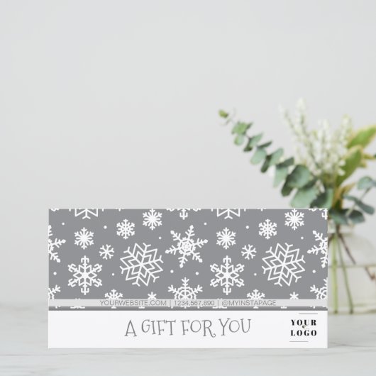 クリスマスウィンタースノーフレークカスタムマイビジネスロゴ (スタンド正面)