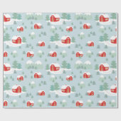 クリスマスウィンタースノーレッドキャビン |休日 ラッピングペーパー (フラット)