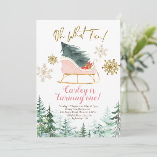 クリスマスウィンターズライオーwhatおもしろいファースト誕生日 招待状 (スタンド正面)