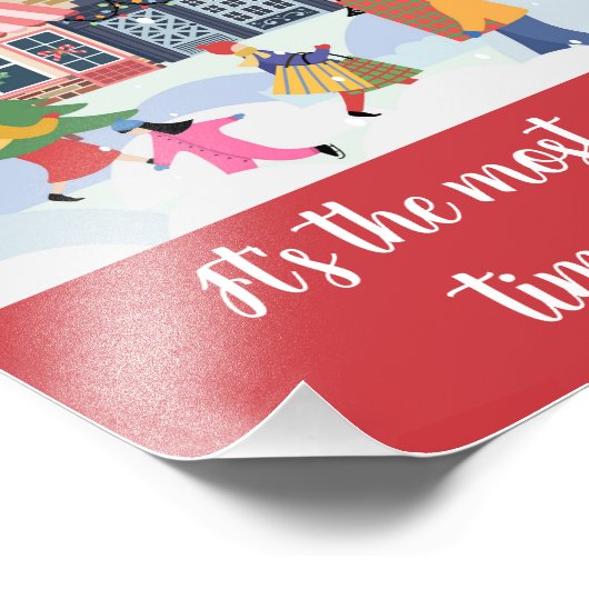 クリスマスウィンタータウンビレッジ引用文 フォトプリント (角)