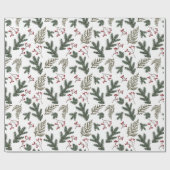 クリスマスウィンターツリー枝ギフトラッピング紙 ラッピングペーパー (フラット)