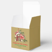 クリスマスウィンターテディベアポインセチア金ゴールド フェイバーボックス (オープン)