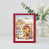 クリスマスウィンターテディベア シーズンポストカード (スタンド正面)