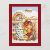 クリスマスウィンターテディベア シーズンポストカード (正面)