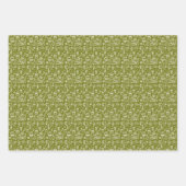 クリスマスウィンターテーマオリーブ金ゴールドホリデー ラッピングペーパーシート (正面)