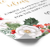 クリスマスウィンターデイトナイトブライダルシャワーサイン ポスター (角)