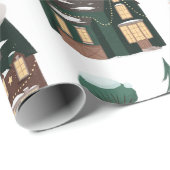 クリスマスウィンターニーボールかわいい家 ラッピングペーパー (ロールコーナー)