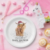 クリスマスウィンターハイランド牛ふくらはぎ赤ちゃんシャワー ペーパープレート (パーティー)