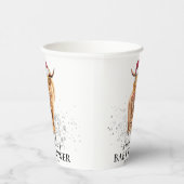 クリスマスウィンターハイランド牛ふくらはぎ赤ちゃんシャワー 紙コップ (右)