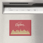 クリスマスウィンターハウス | 実在財パーソナライズされた マグネット (インサイチュ (食洗機))