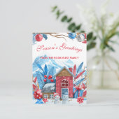 クリスマスウィンターハッピーランドの水彩 シーズンポストカード (スタンド正面)