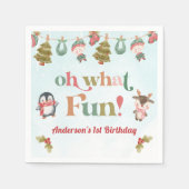 クリスマスウィンターバースデーパーティー スタンダードカクテルナプキン (正面)