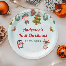 クリスマスウィンターバースデーパーティー ペーパープレート