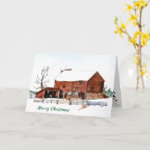 クリスマスウィンターバ絵を描ン カード (黄色い花)