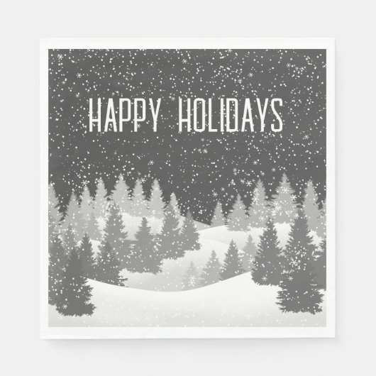 クリスマスウィンターパインズナプキンス スタンダードランチョンナプキン (正面)