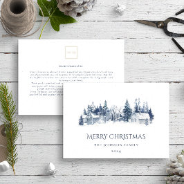 クリスマスウィンタービレッジブルー非写真事業 シーズンカード