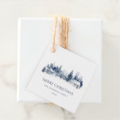 クリスマスウィンタービレッジランドスケープブルーホワイト フェイバータグ (インサイチュ)