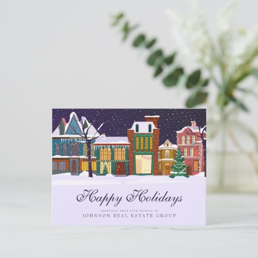 クリスマスウィンタービレッジ |おめでとう ポストカード (スタンド正面)