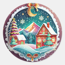 クリスマスウィンタービレッジ ラウンドシール