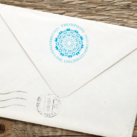 クリスマスウィンターファミリー差出人住所 セルフインキングスタンプ