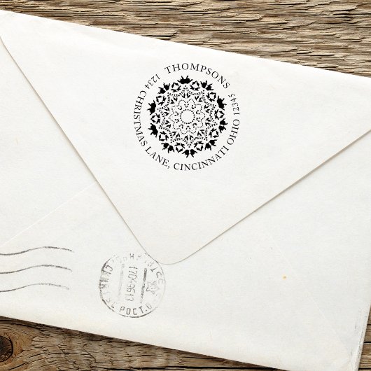 クリスマスウィンターファミリー差出人住所 セルフインキングスタンプ