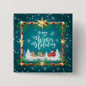 クリスマスウィンターフェアリーファンタジースノーイランド 缶バッジ (正面)