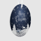 クリスマスウィンターフェアリーファンタジースノーウィーモノグラム オーナメント (正面)