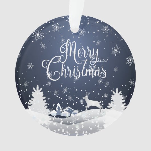 クリスマスウィンターフェアリーファンタジースノーウィーモノグラム オーナメント (正面)