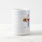 クリスマスウィンターフェアリーファンタジー雪の雪だるま コーヒーマグカップ (中央)