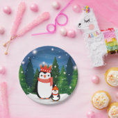 クリスマスウィンターフェスティバルファミリーペンギンパーティー ペーパープレート (パーティー)