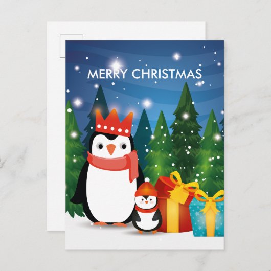クリスマスウィンターフェスティバルファミリーペンギンパーティー 案内ポストカード (正面/裏面)