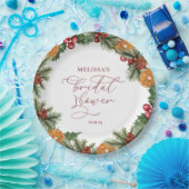 クリスマスウィンターフローラブライダルシャワー ペーパープレート (パーティー)